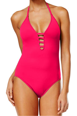 La Blanca Fushia Strappy/Plunge Tummy-Control Swimsuit thumbnail 1