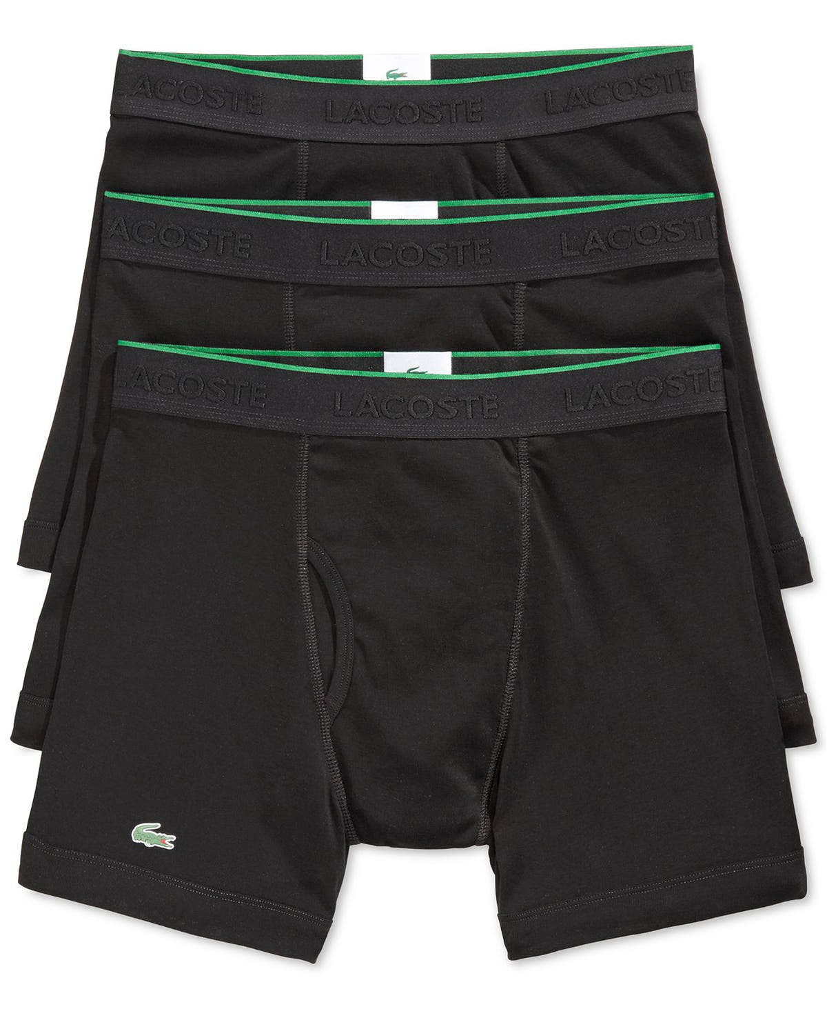 Lacoste 100% Cotton Boxer Brief Underwear Multipack Black