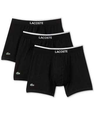 Lacoste 3 Pack Cotton Stretch Boxer Briefs Black