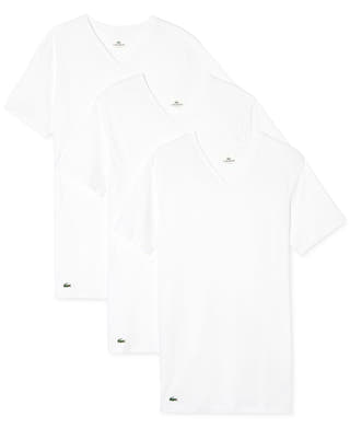 Lacoste 3 Pack V-neck Undershirts White