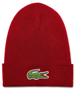Lacoste Big Croc Beenie Bordeaux