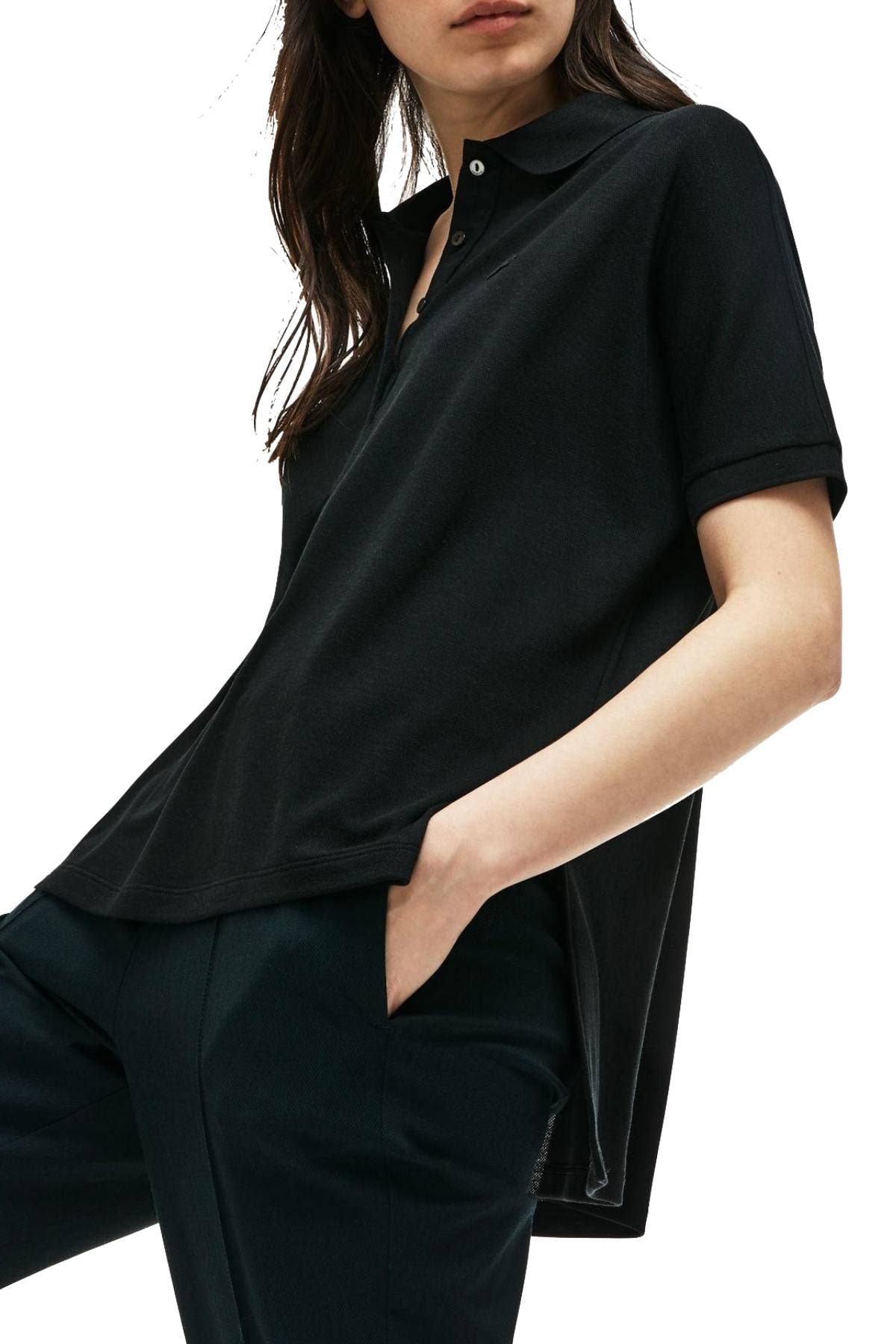Lacoste Black Modern-Fit Flowing Stretch-Cotton Piqué Polo