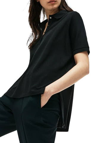 Lacoste Black Modern-Fit Flowing Stretch-Cotton Piqué Polo