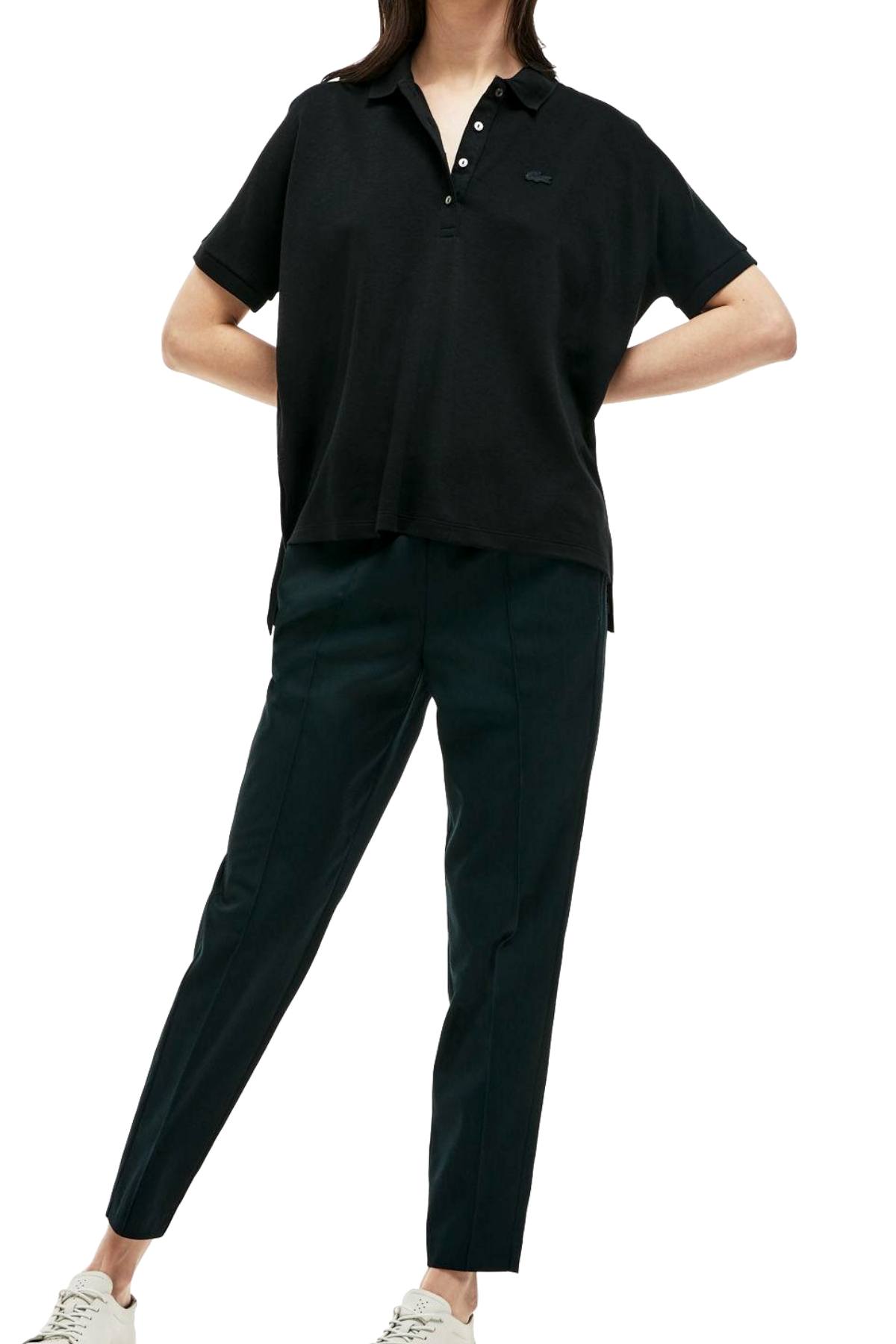 Lacoste Black Modern-Fit Flowing Stretch-Cotton Piqué Polo