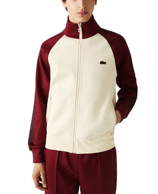 Lacoste Colorblocked Zip-up Sweatshirt Naturel Clair/pinot-oxali
