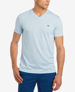 Lacoste Men’s V-neck Pima Cotton Tee Shirt Rill Blue