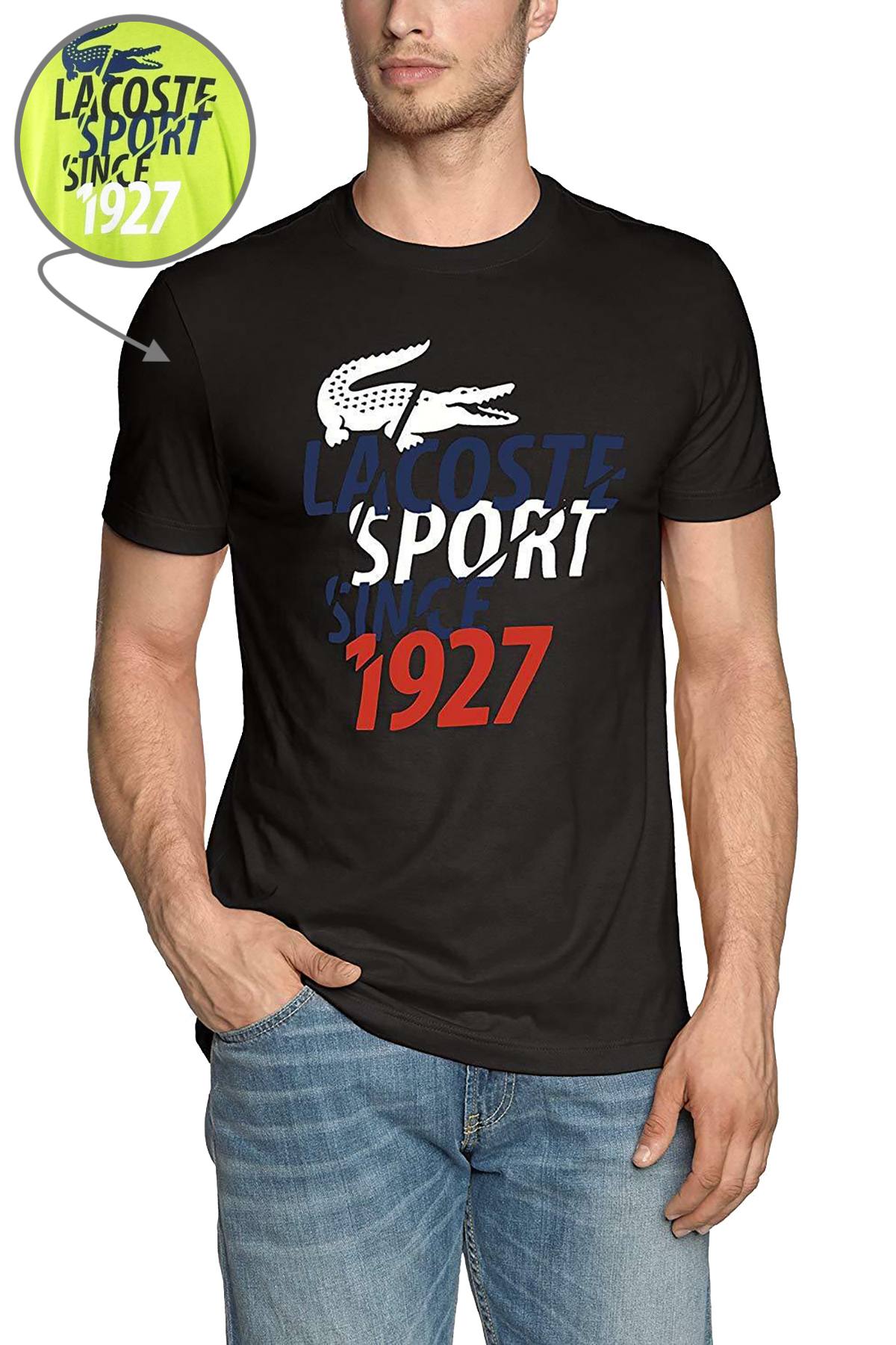 Lacoste Sport Neon-Green Graphic 1927 T-Shirt