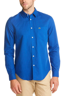 Lacoste Steamer Blue Flastaff Point Collar Shirt thumbnail 1