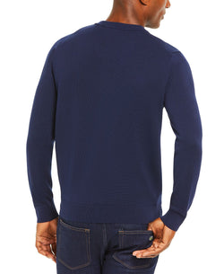 Lacoste V-neck Cotton Sweater Navy Blue thumbnail 3