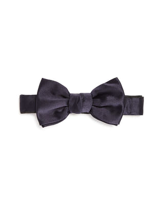 Lanvin Satin Bow Tie Navy