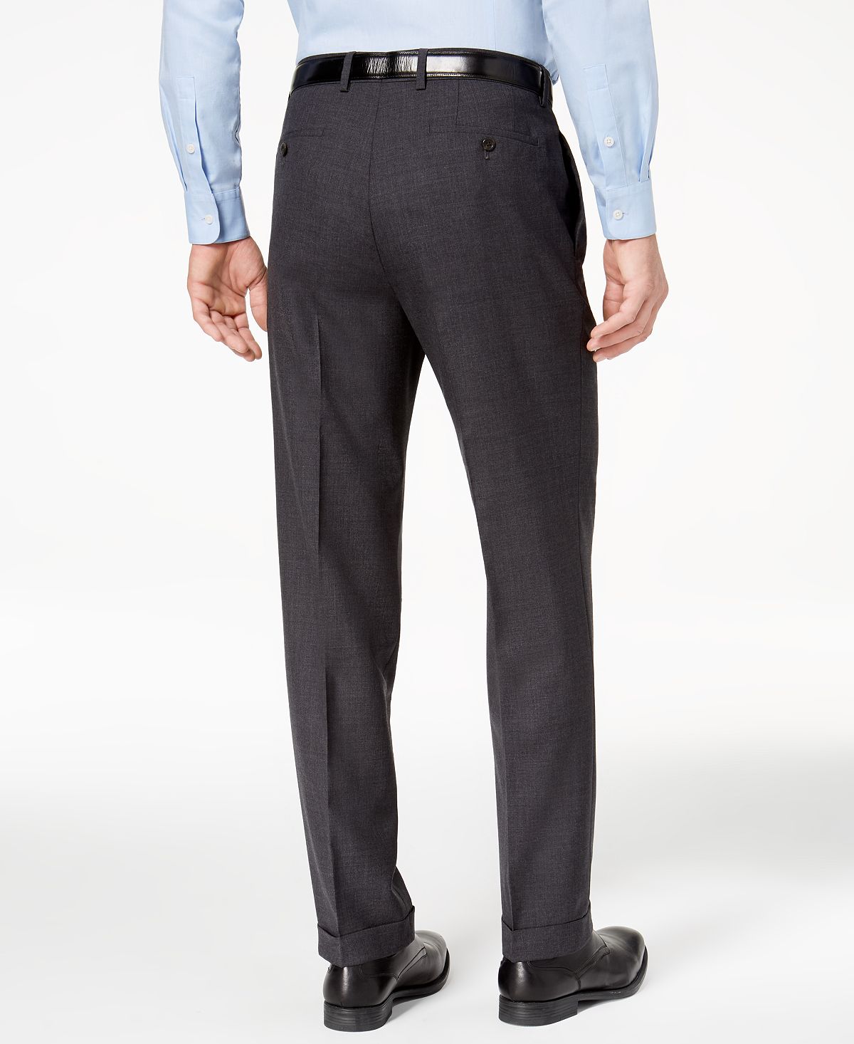 Lauren Ralph Lauren 100% Wool Double-reverse Pleated Dress Pants Charcoal