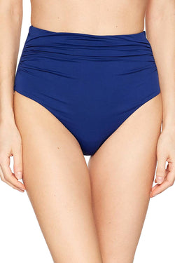 Lauren Ralph Lauren Beach Club Slimming High Waist Bikini Bottom in Indigo thumbnail 2