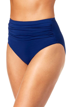Lauren Ralph Lauren Beach Club Slimming High Waist Bikini Bottom in Indigo thumbnail 3