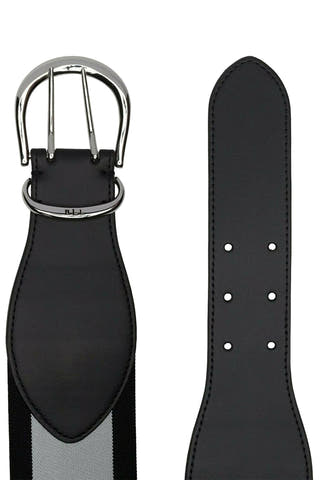 Lauren Ralph Lauren Black/White Cornwall II Stretch Belt