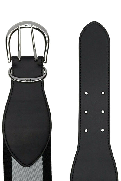 Lauren Ralph Lauren Black/White Cornwall II Stretch Belt