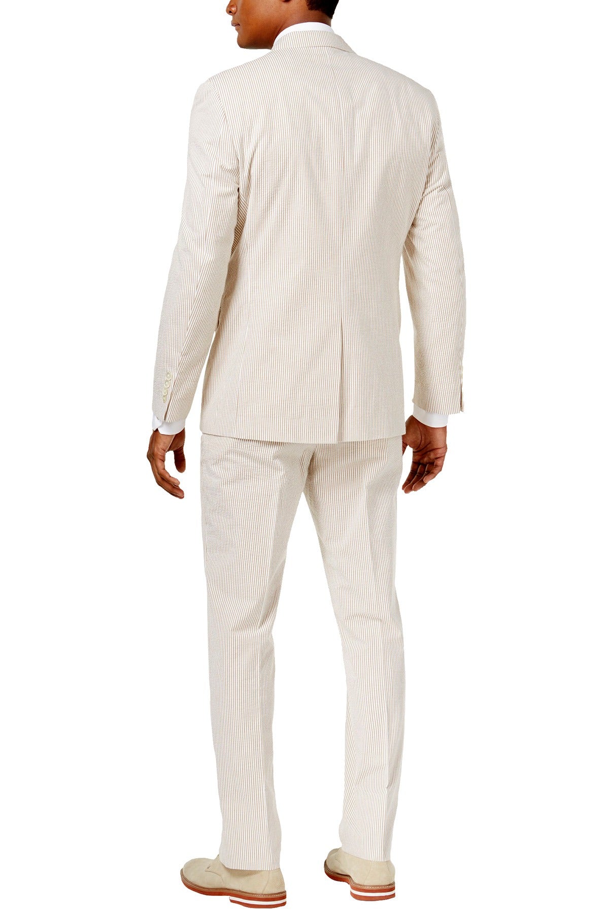 Lauren Ralph Lauren Brown/Cream Seersucker Ultraflex Suit