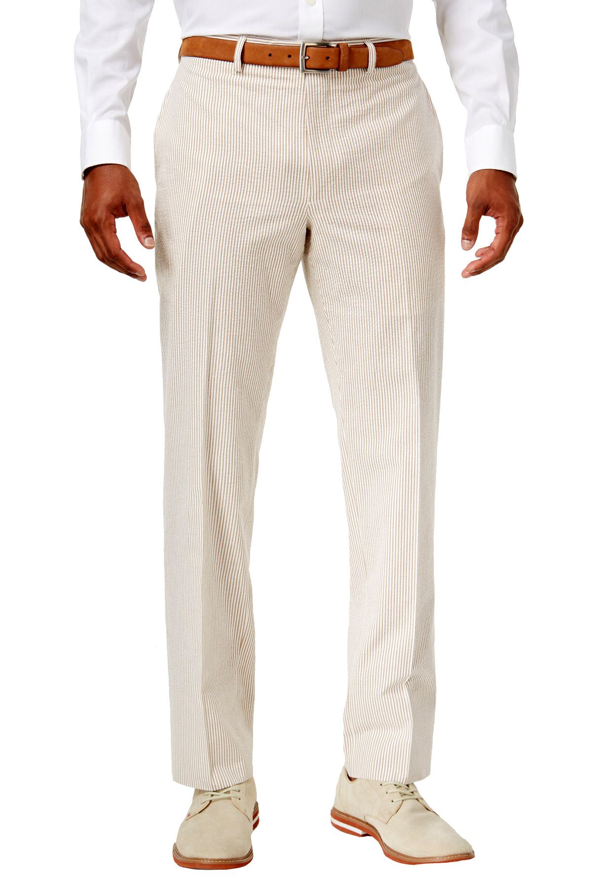 Lauren Ralph Lauren Brown/Cream Seersucker Ultraflex Suit