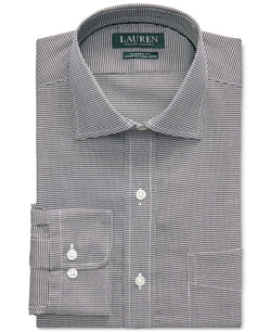 Lauren Ralph Lauren Classic Fit Easy Care Houndstooth Dress Shirt Black thumbnail 1