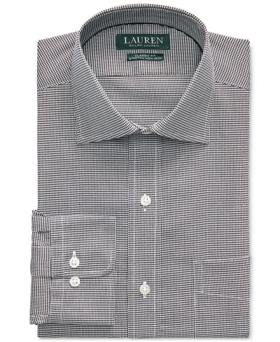 Lauren Ralph Lauren Classic Fit Easy Care Houndstooth Dress Shirt Black