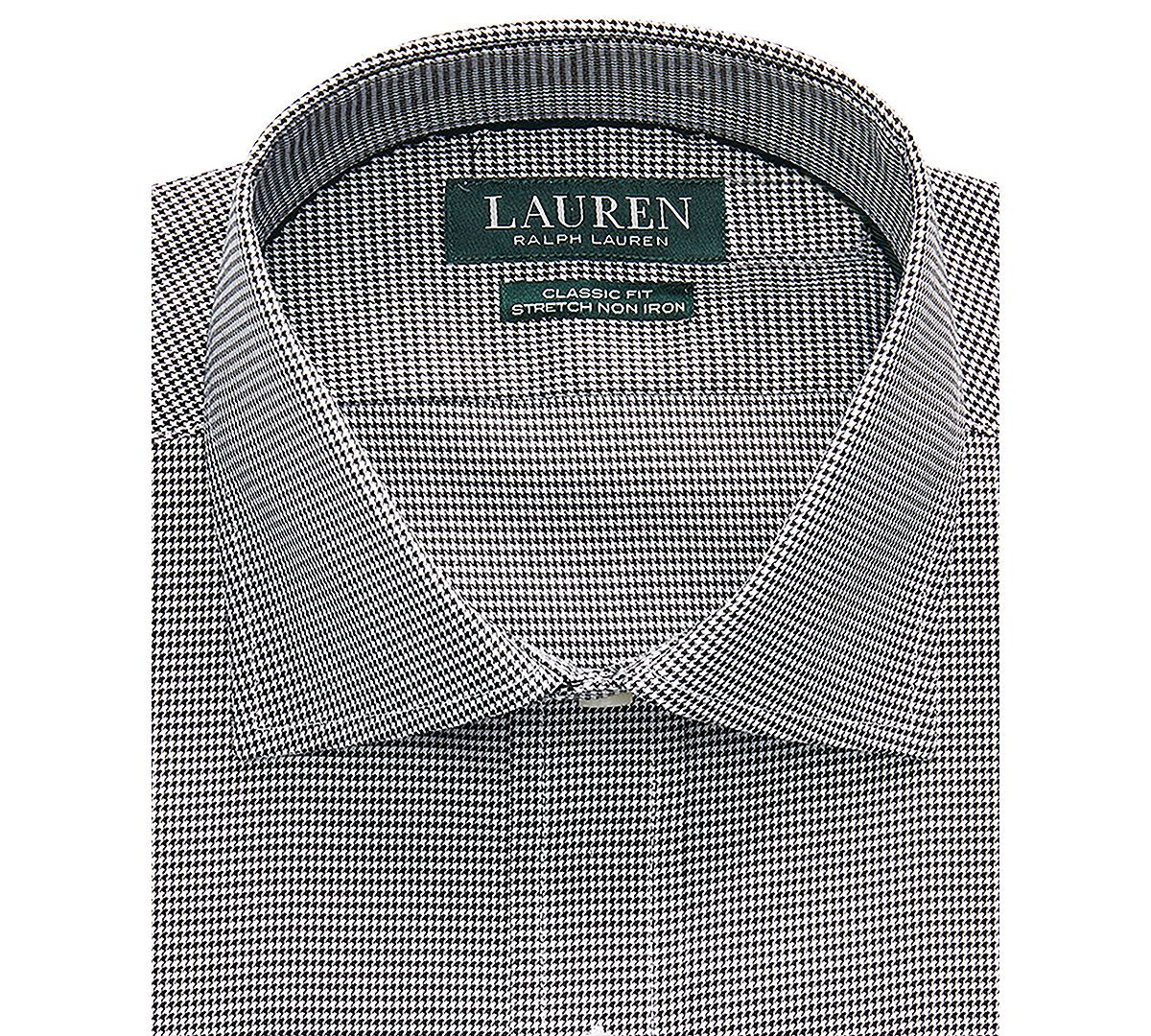 Lauren Ralph Lauren Classic Fit Easy Care Houndstooth Dress Shirt Black