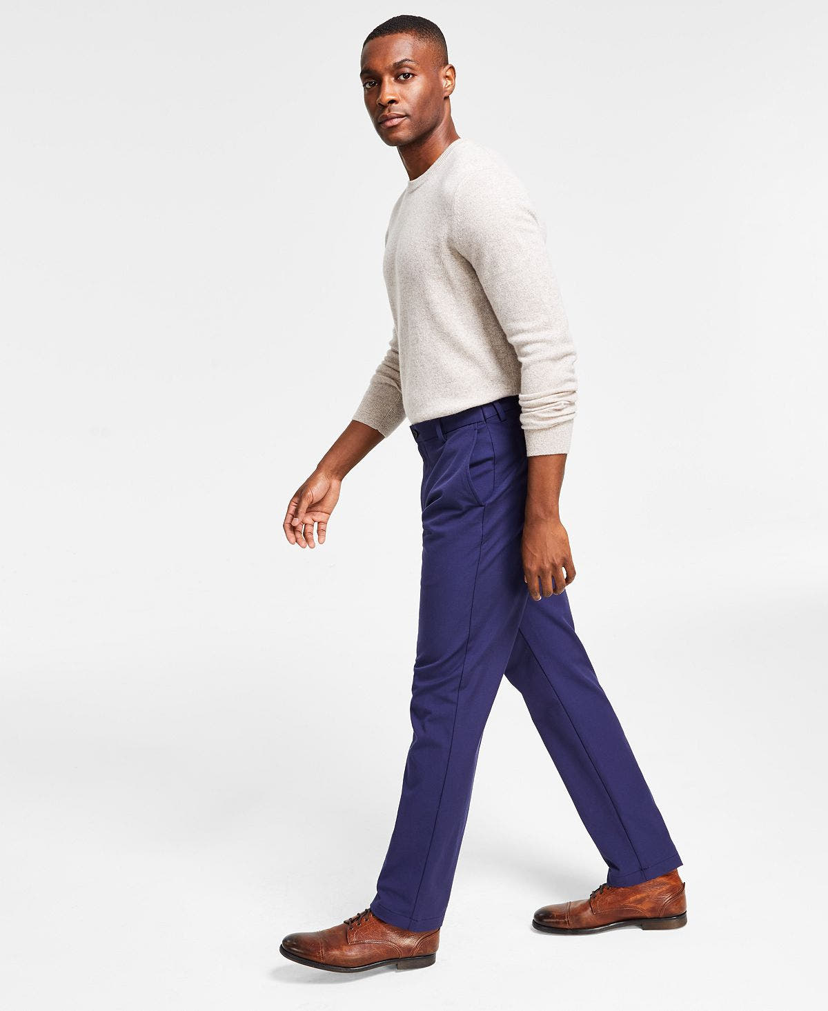 Lauren Ralph Lauren Classic-fit Cotton Stretch Performance Dress Pants Navy