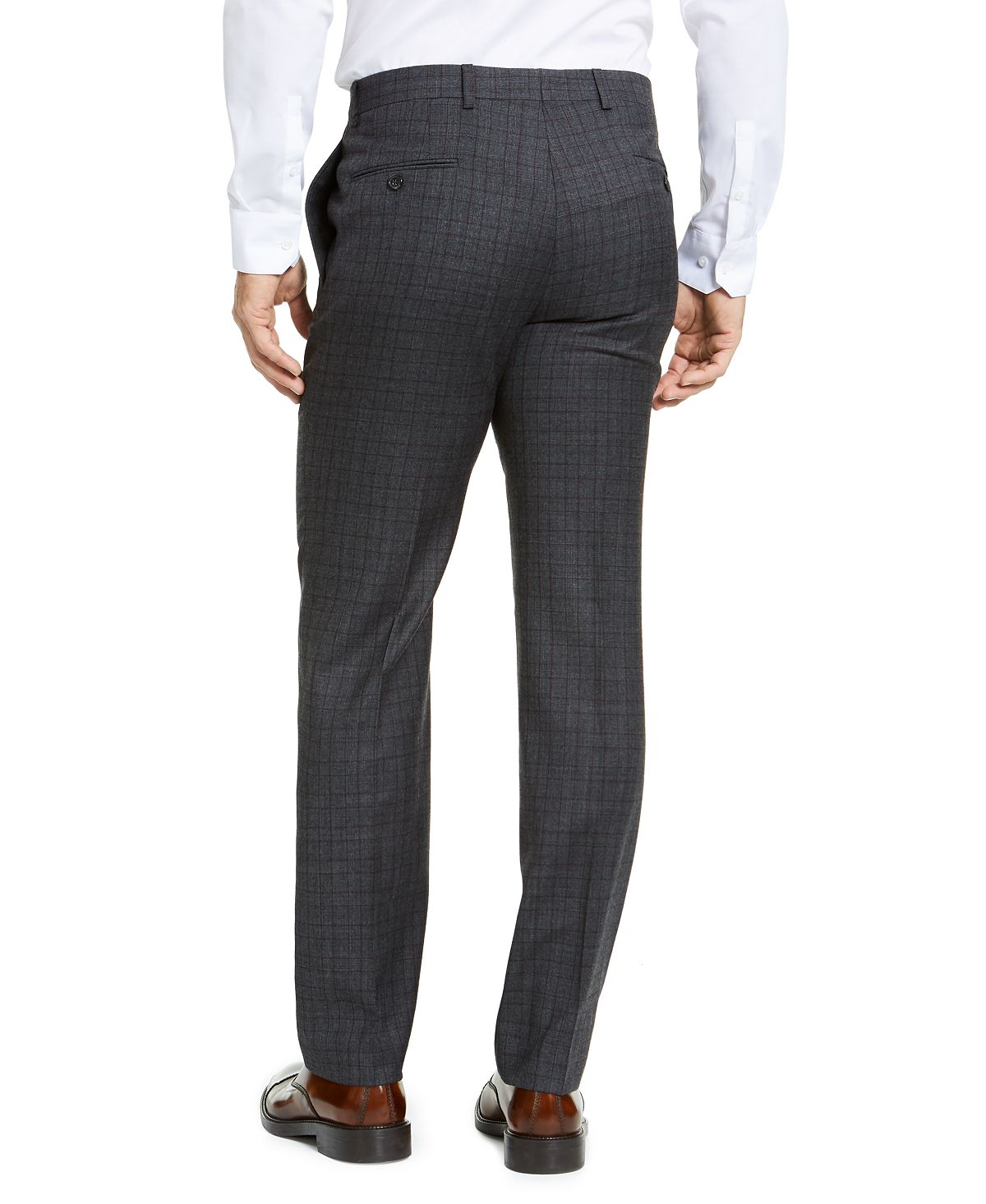Lauren Ralph Lauren Classic-fit Stretch Check Flannel Dress Pants Grey