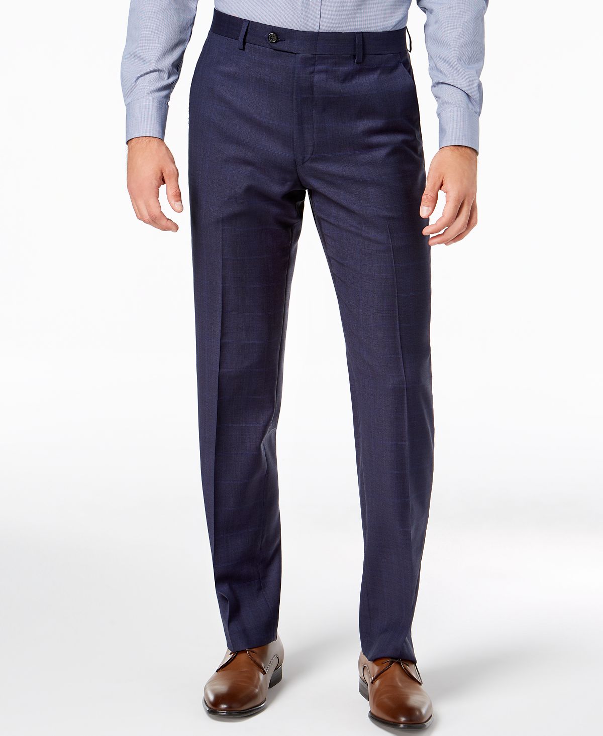 Lauren Ralph Lauren Classic-fit Ultraflex Stretch Blue Check Suit Pants Blue