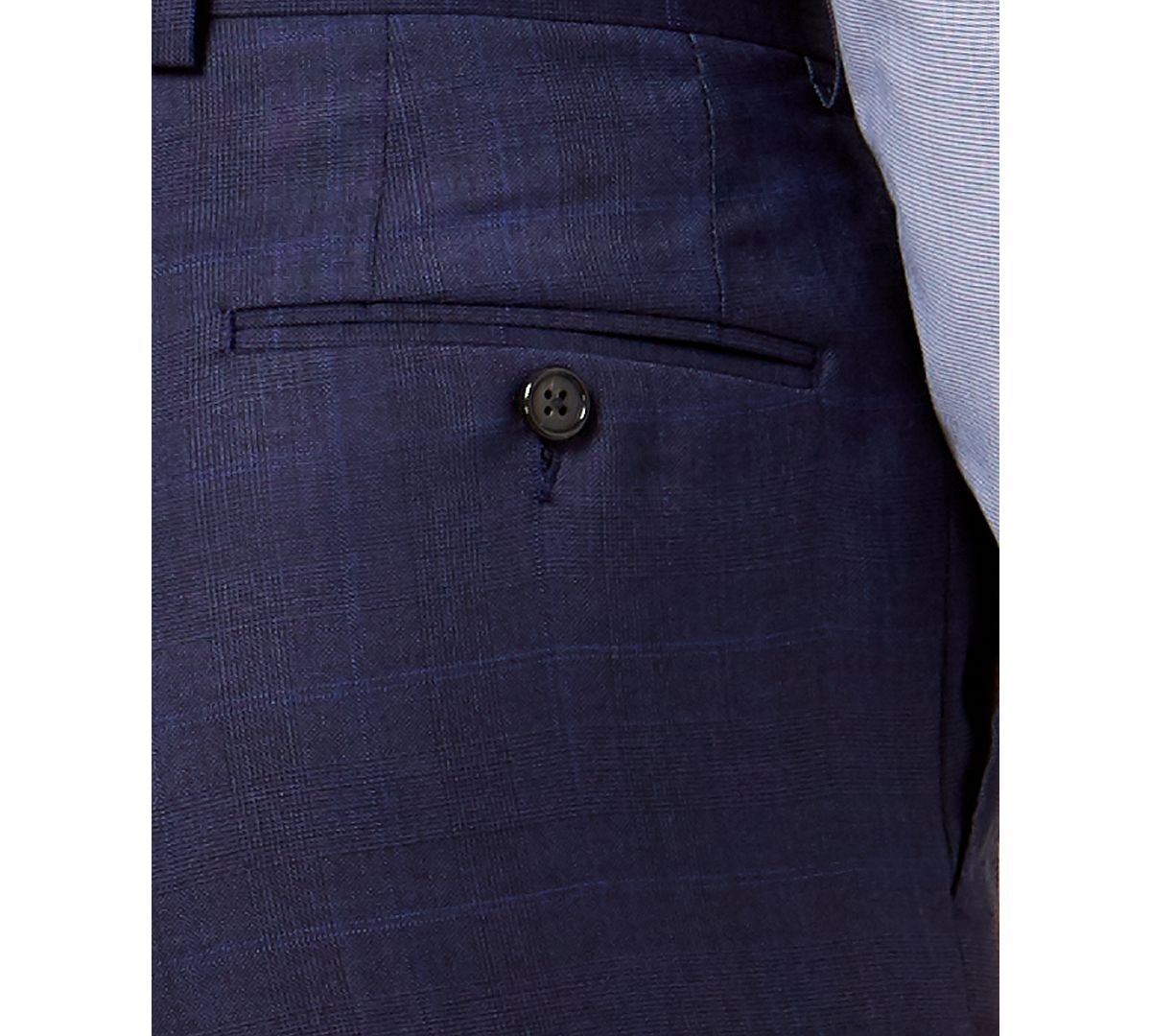 Lauren Ralph Lauren Classic-fit Ultraflex Stretch Blue Check Suit Pants Blue