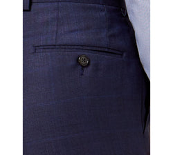 Lauren Ralph Lauren Classic-fit Ultraflex Stretch Blue Check Suit Pants Blue thumbnail 4