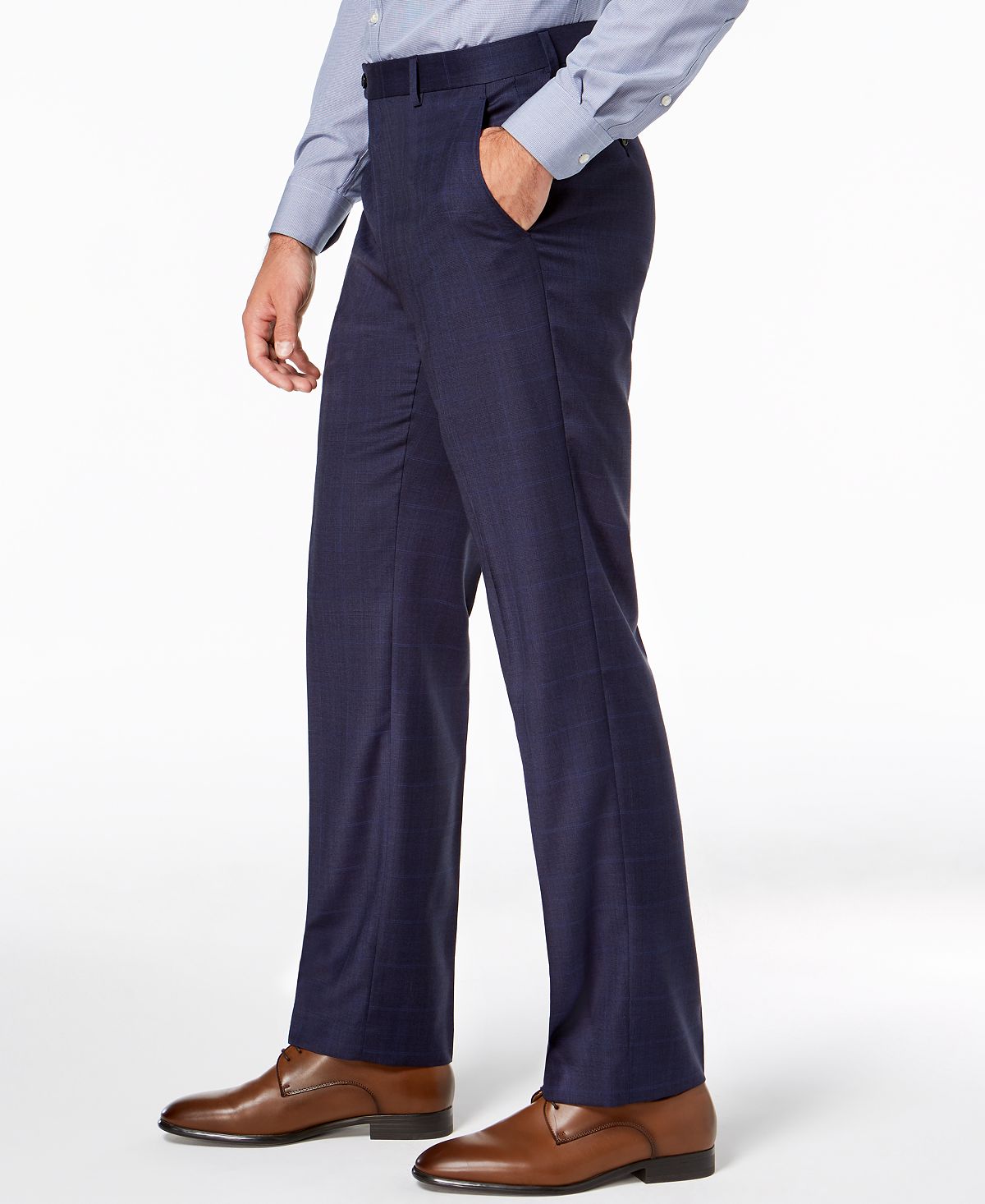 Lauren Ralph Lauren Classic-fit Ultraflex Stretch Blue Check Suit Pants Blue