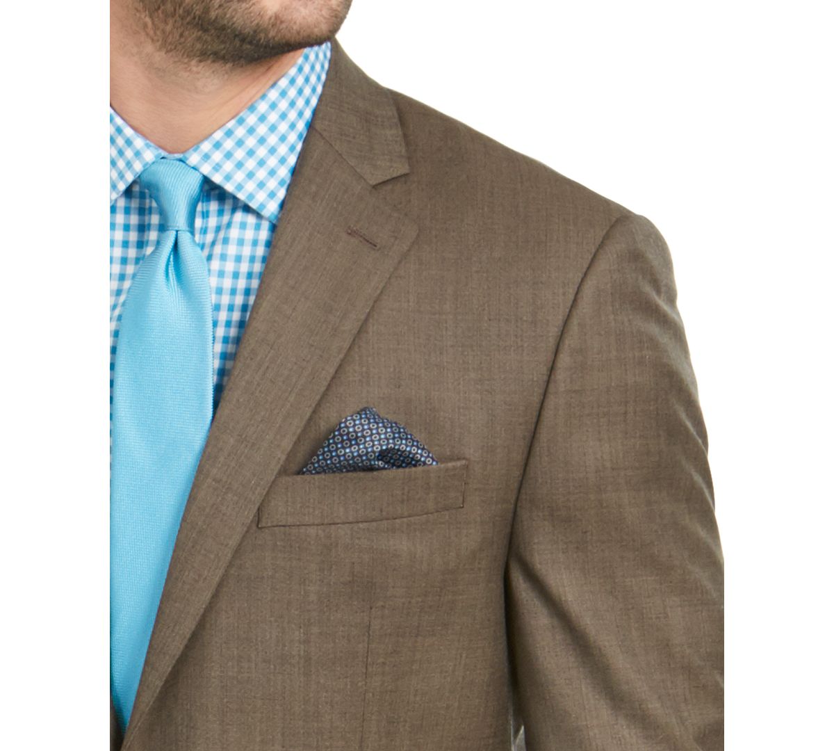 Lauren Ralph Lauren Classic-fit Ultraflex Stretch Brown Sharkskin Suit Jacket Brown