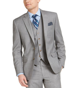 Lauren Ralph Lauren Classic-fit Ultraflex Stretch Light Gray Sharkskin Suit Jacket Light Grey thumbnail 1