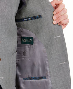 Lauren Ralph Lauren Classic-fit Ultraflex Stretch Light Gray Sharkskin Suit Jacket Light Grey thumbnail 4