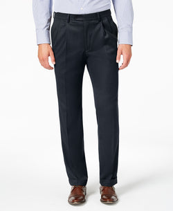 Lauren Ralph Lauren Classic-fit Ultraflex Stretch Micro-twill Pleated Dress Pants Navy thumbnail 1