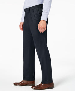 Lauren Ralph Lauren Classic-fit Ultraflex Stretch Micro-twill Pleated Dress Pants Navy thumbnail 3