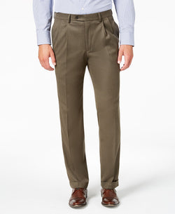 Lauren Ralph Lauren Classic-fit Ultraflex Stretch Micro-twill Pleated Dress Pants Taupe thumbnail 1