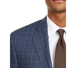 Lauren Ralph Lauren Classic-fit Ultraflex Stretch Navy Blue Windowpane Plaid Silk & Wool Sport Coat Navy thumbnail 3