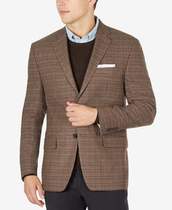 Lauren Ralph Lauren Classic-fit Ultraflex Stretch Patterned Blazer Brown Tic thumbnail 1