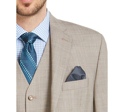 Lauren Ralph Lauren Classic-fit Ultraflex Stretch Tan Plaid Suit Jacket Tan thumbnail 3
