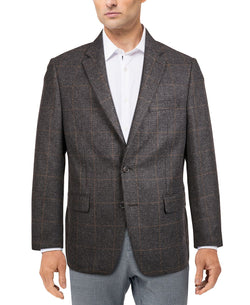 Lauren Ralph Lauren Classic-fit Ultraflex Stretch Wool Patterned Blazer Grey/light Brown Plaid thumbnail 1
