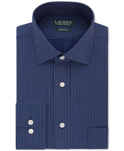 Lauren Ralph Lauren Classic/regular-fit Non-iron Ultraflex Performance Stretch Dot Dress Shirt Navy thumbnail 1