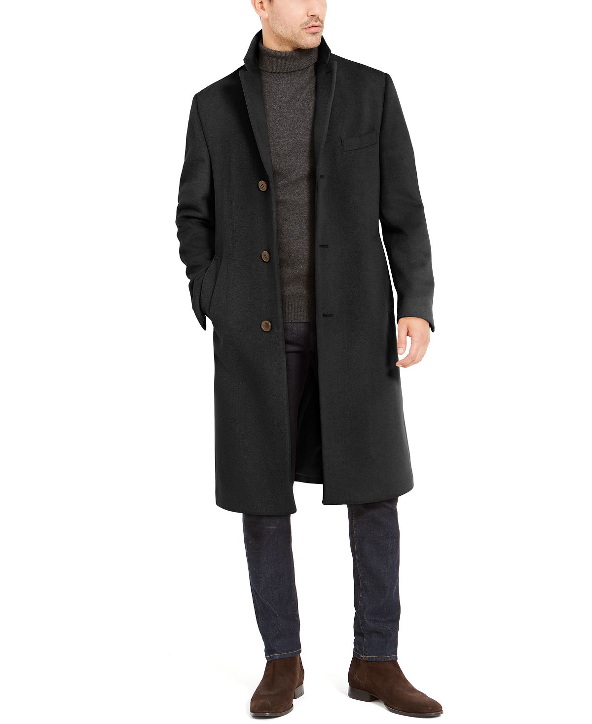 Lauren Ralph Lauren Columbia Classic-fit Overcoat Charcoal