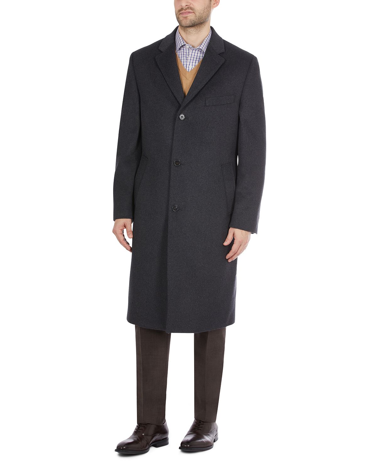 Lauren Ralph Lauren Columbia Classic-fit Overcoat Charcoal
