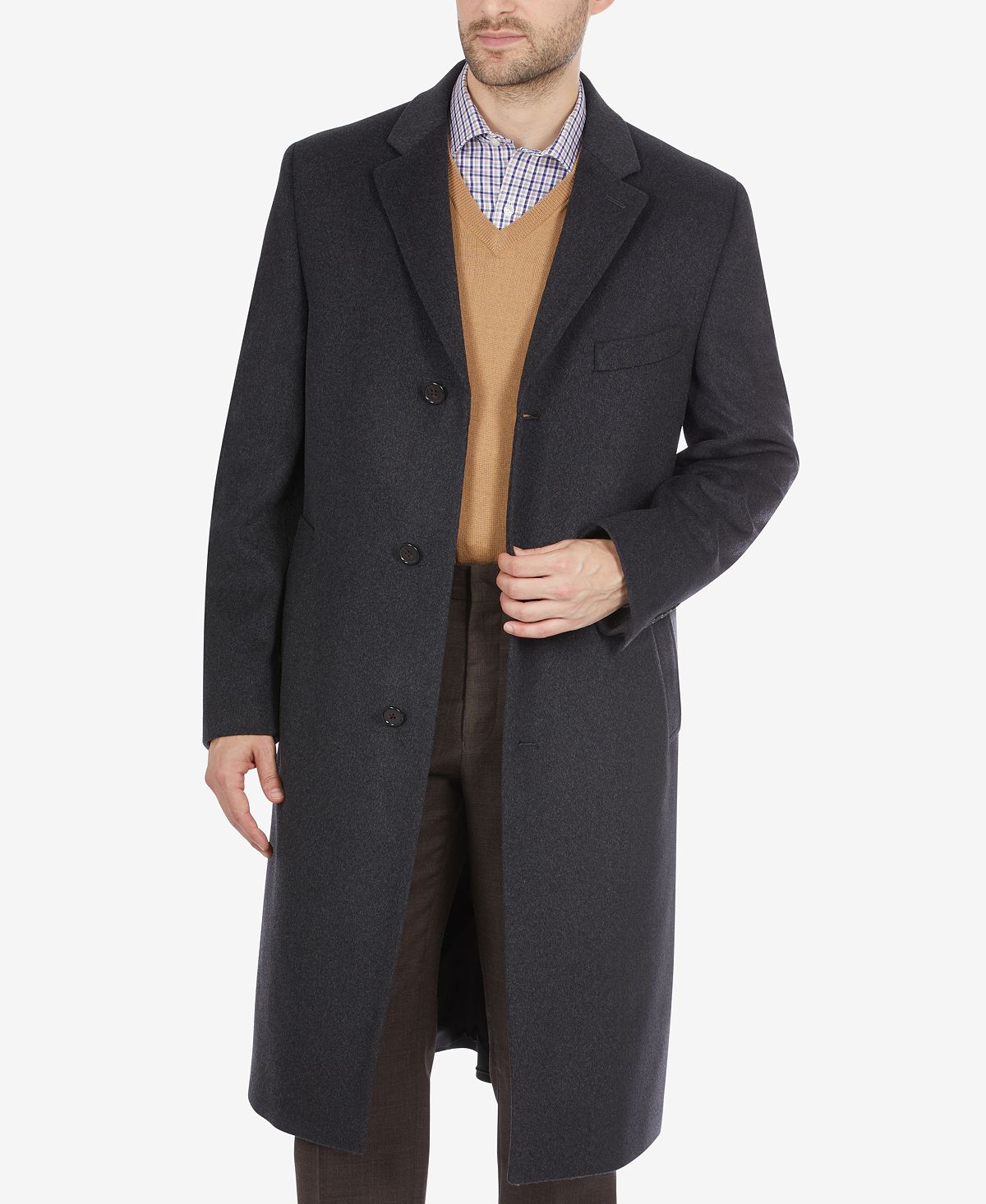 Lauren Ralph Lauren Columbia Classic-fit Overcoat Charcoal