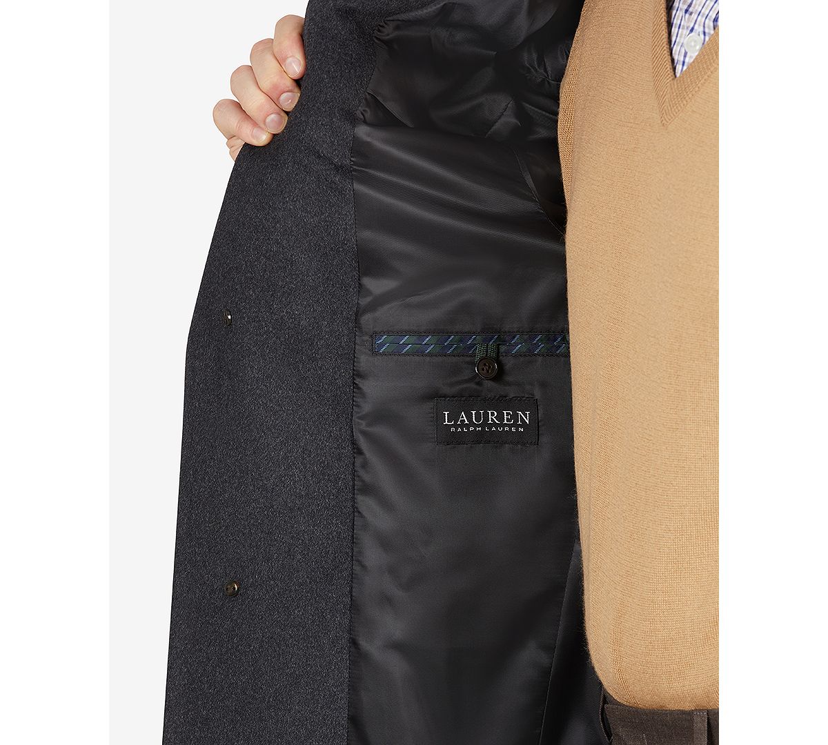 Lauren Ralph Lauren Columbia Classic-fit Overcoat Charcoal