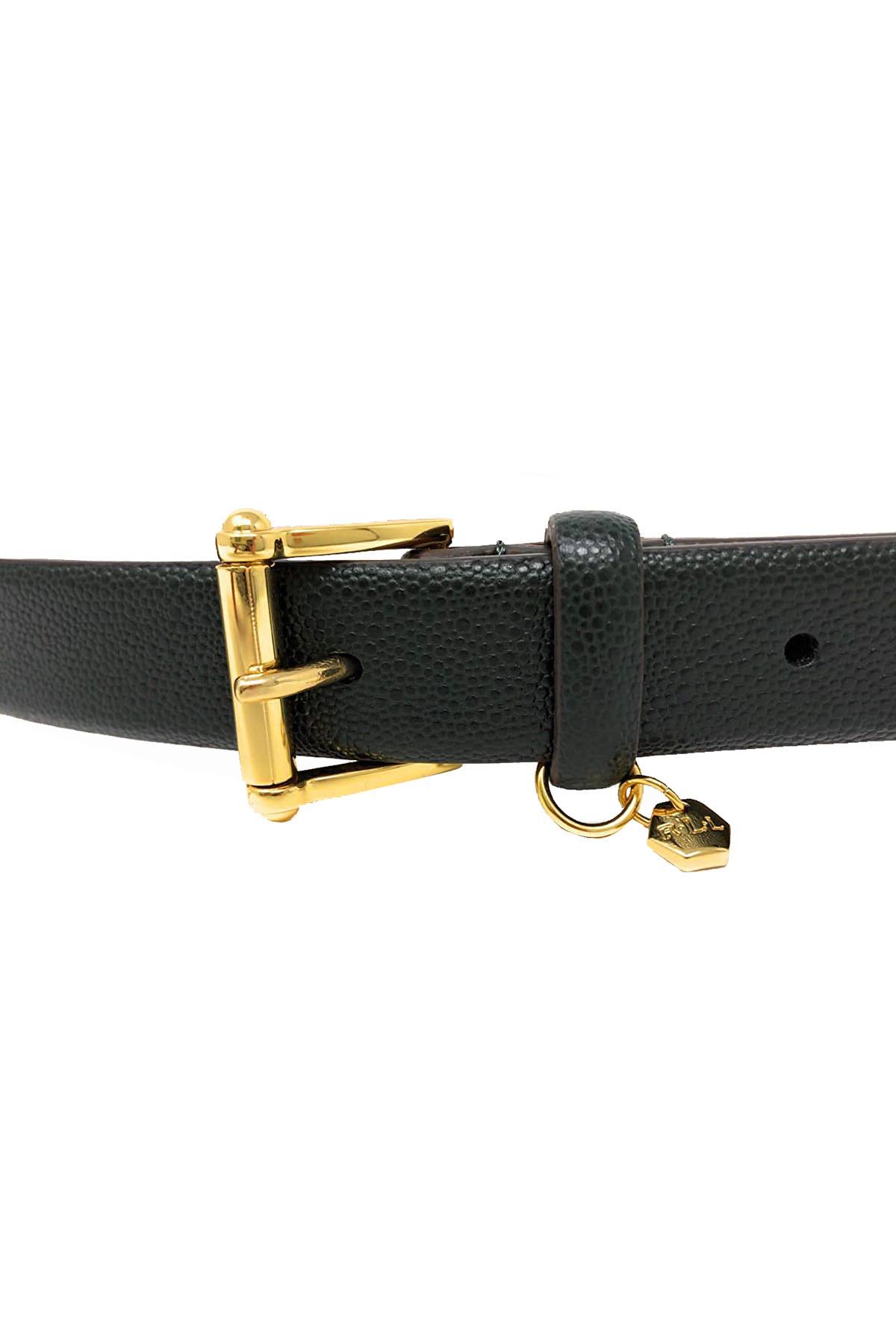 Lauren Ralph Lauren Dark Pine-Green Stingray-Embossed Leather Charm Belt