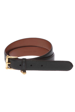 Lauren Ralph Lauren Dark Pine-Green Stingray-Embossed Leather Charm Belt thumbnail 2