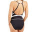 Lauren Ralph Lauren Gradient Stripe High-neck Allover Slimming One-piece Swimsuit Black/White