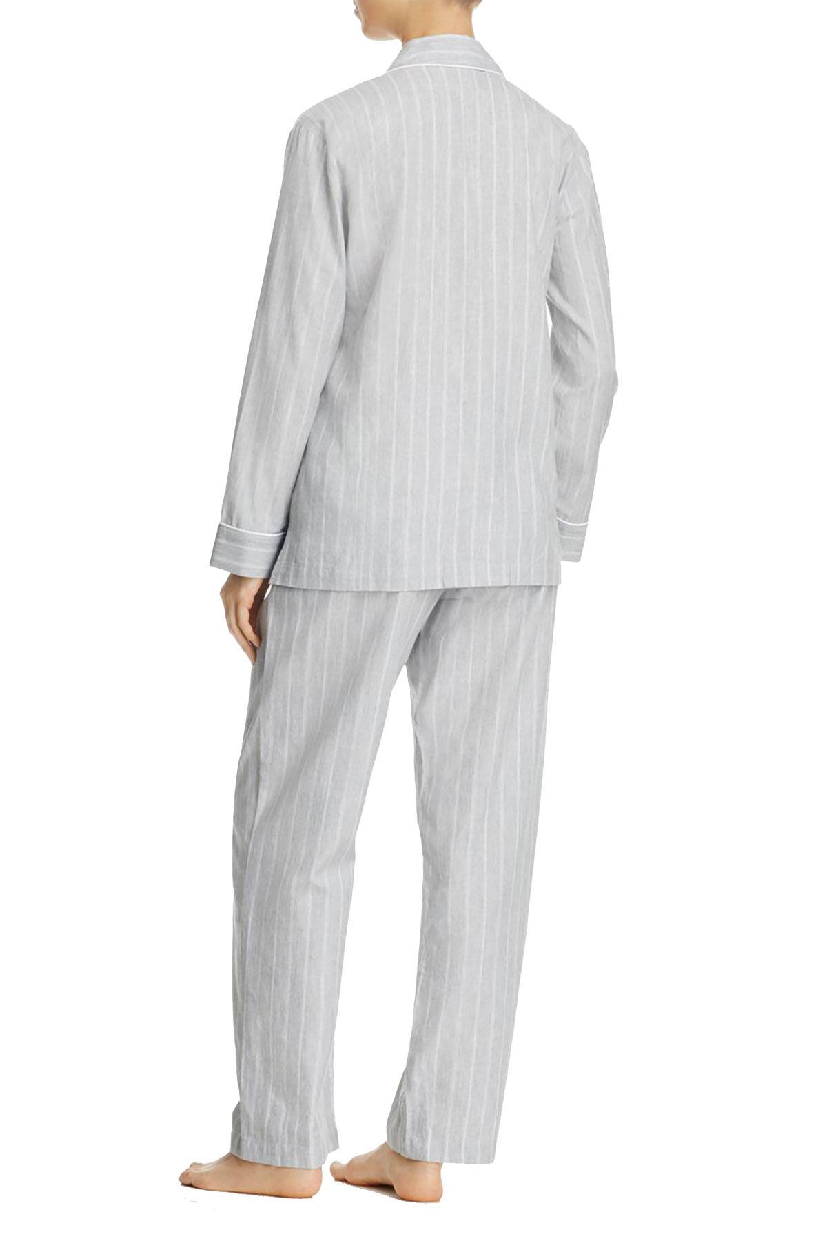 Lauren Ralph Lauren Grey-Striped Paris Woven Pajama Set