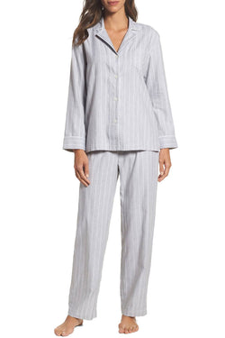 Lauren Ralph Lauren Grey-Striped Paris Woven Pajama Set thumbnail 3